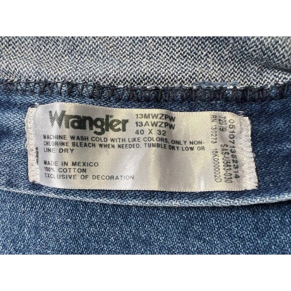 Wrangler Cowboy Cut Original Fit Denim Blue Jeans 40x32 Work Pants 13MWZPW - Picture 11 of 12